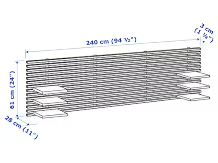 dimensions tete de lit mandal